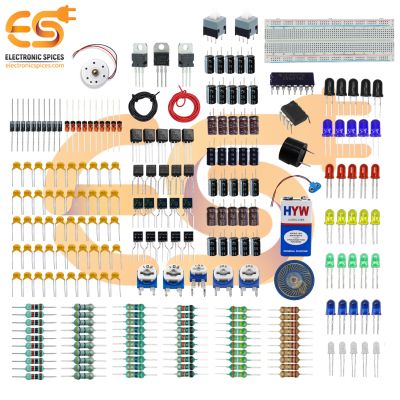 Combo of Electronic Components Project Kit or Breadboard | Capacitor | Resistor | LED & | Switch | Comes in a Box